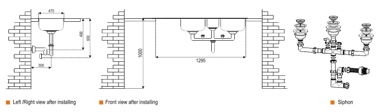 سینک استیل البرز مدل R-530 توکار با جا مایع