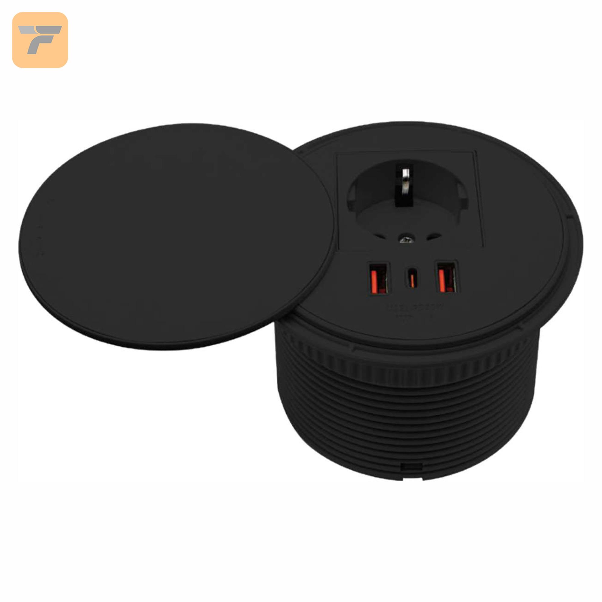 پریز برق با درپوش چرخشی فانتونی