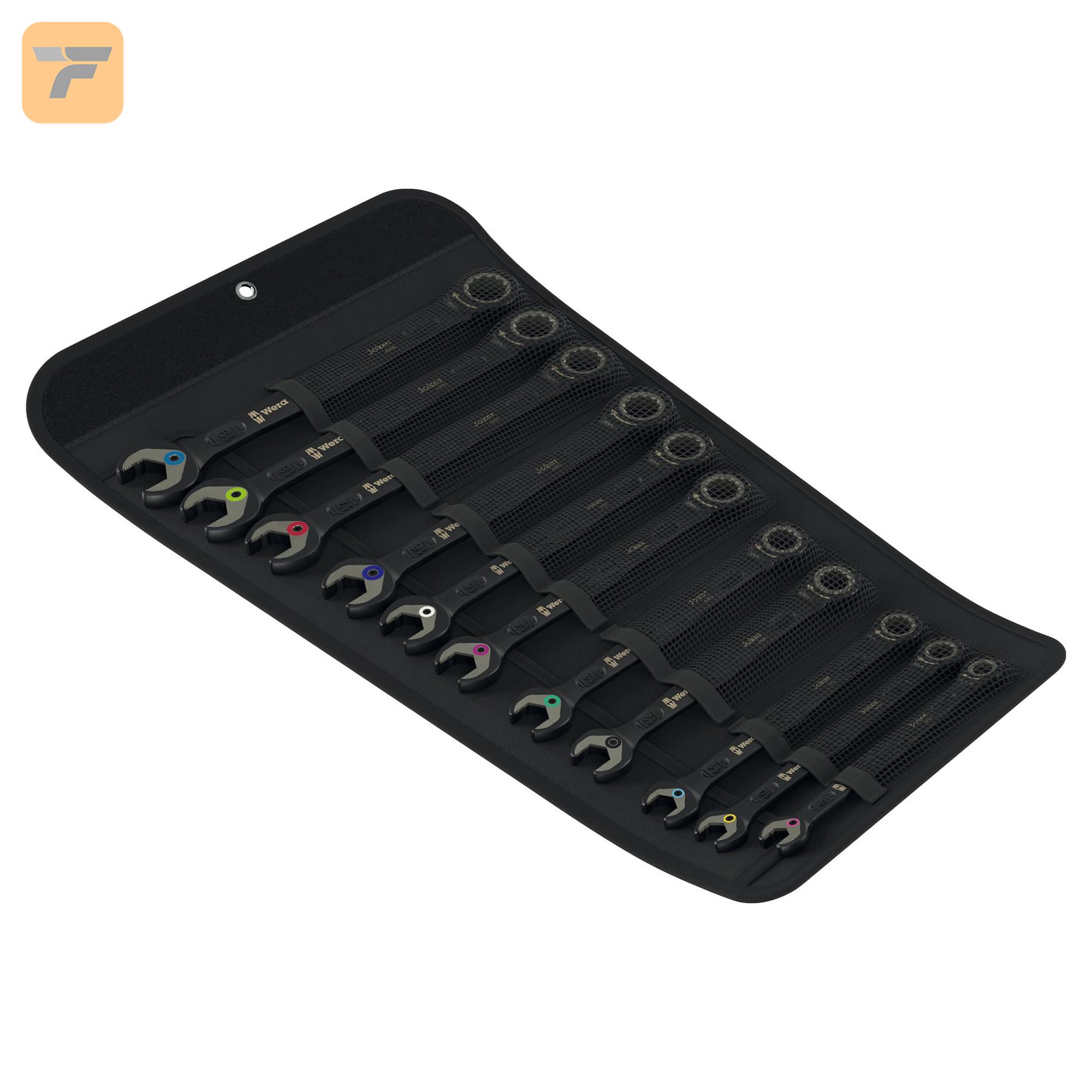 مجموعه 11عددی آچار تخت رینگی جوکر جغجغه‌ای مشکی ورا