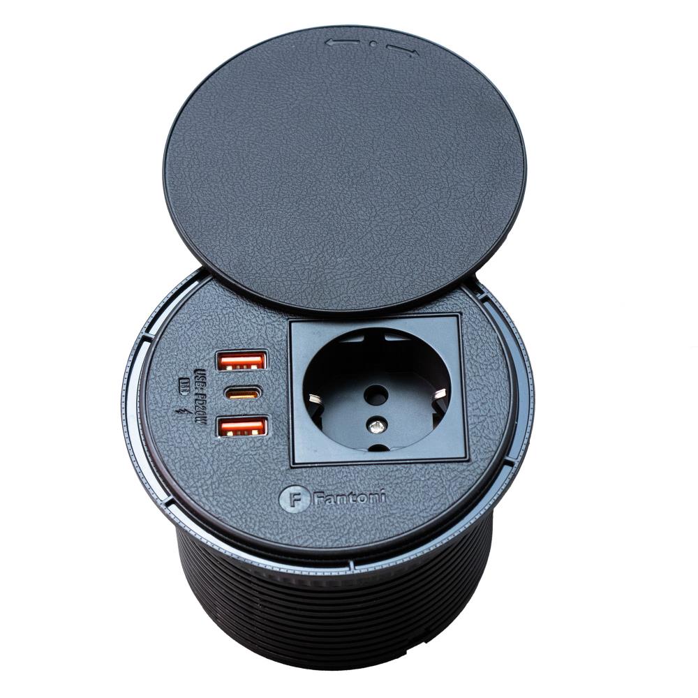 پریز برق با درپوش چرخشی فانتونی