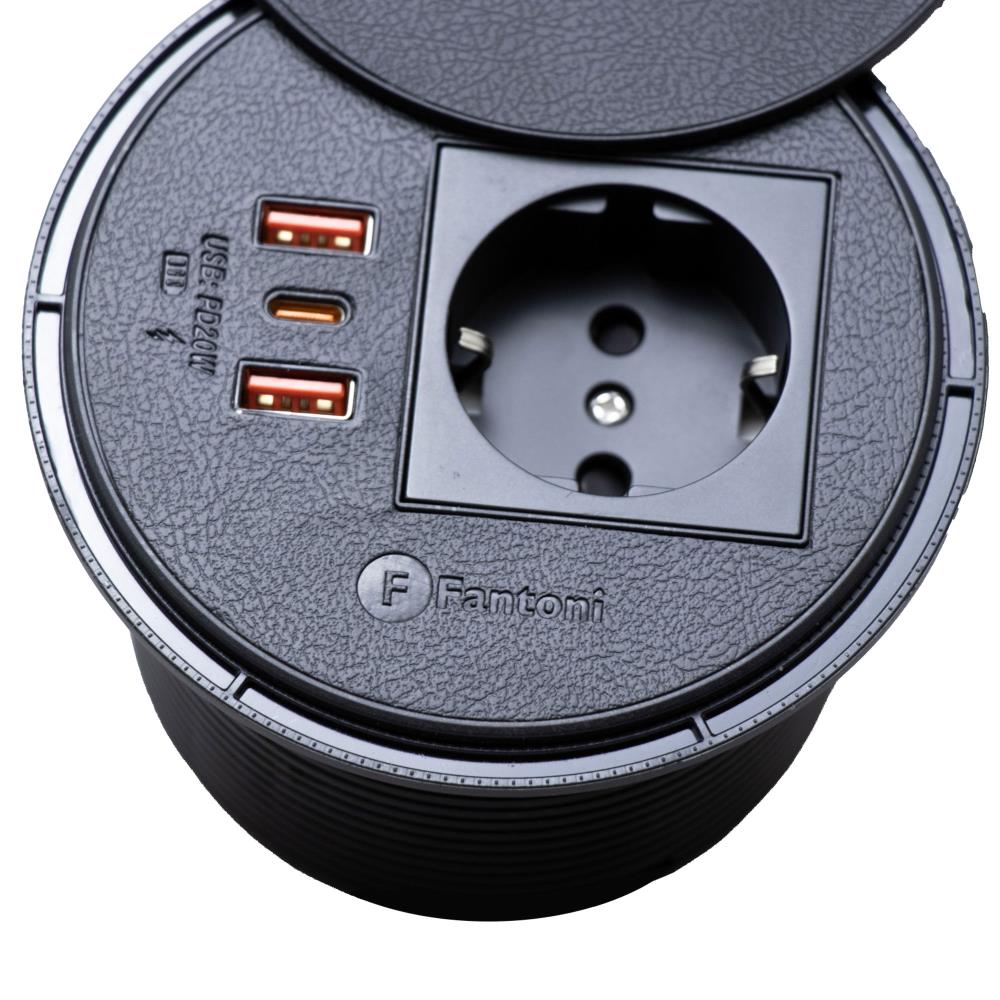 پریز برق با درپوش چرخشی فانتونی