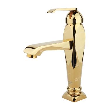 شیر روشویی ثابت راسان مدل آلیس طلایی براق