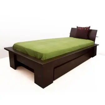 تخت خواب تک نفره تهران فرم مدل B1 سایز 90cm گردویی