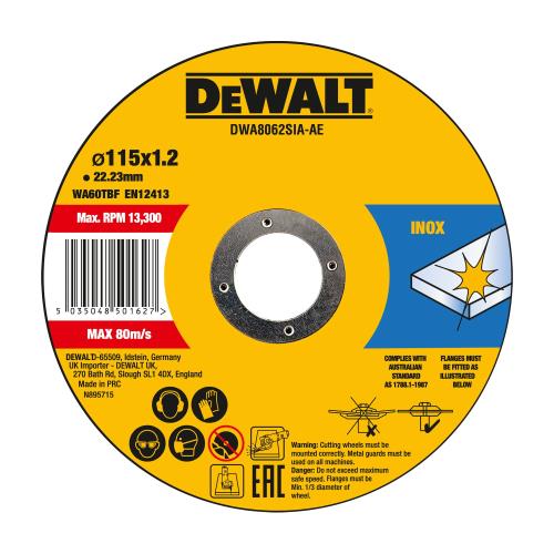صفحه برش استیل دیوالت مدل DWA8062SIA سایز 115 میلی متر