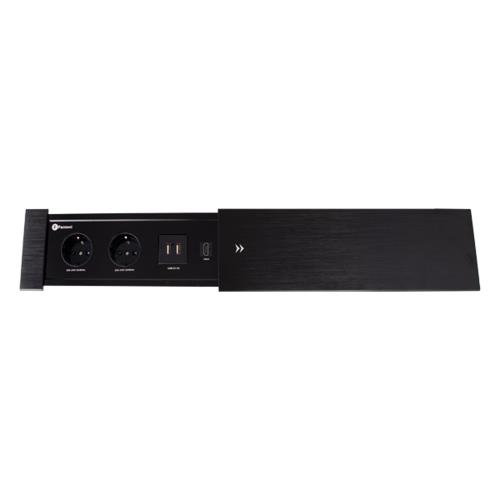 پریز برق توکار کشویی یک طرفه فانتونی مدل N325 مشکی