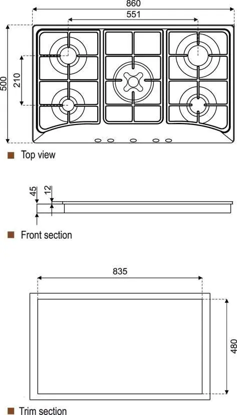 اجاق گاز صفحه ای استیل البرز مدل S-5904