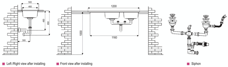 سینک استیل البرز مدل R-725 توکار