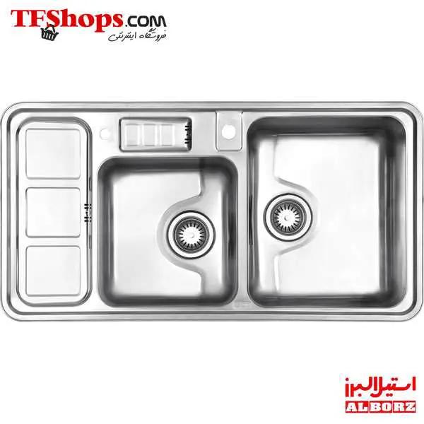 سینک استیل البرز مدل R-813 توکار با جامایع