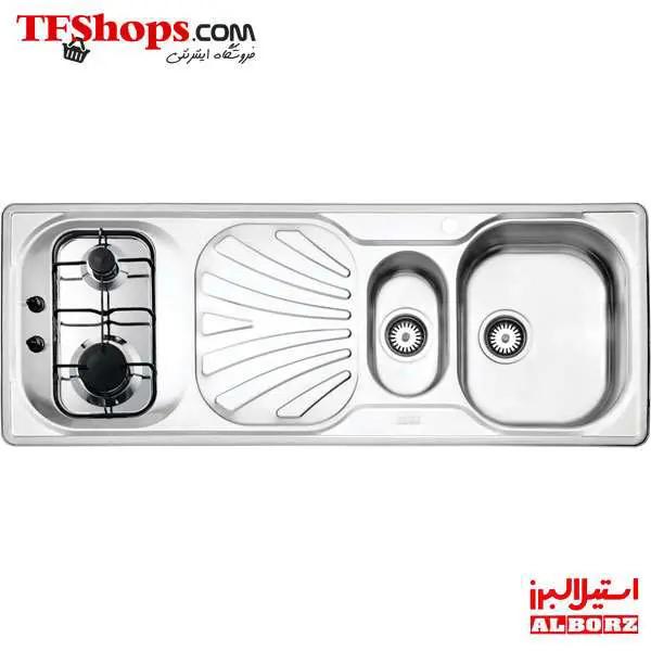 سینک ظرفشویی با گاز استیل البرز مدل 590-R
